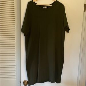 Eileen Fisher Forest Green Sweatshirt Dress